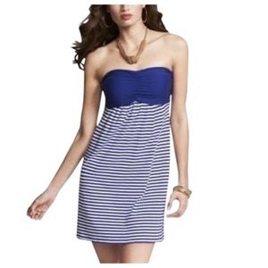 Express MEDIUM Strapless Striped Dress
